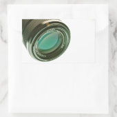 Lens van een fotocamera, een scherpe blik. rechthoekige sticker (Tas)