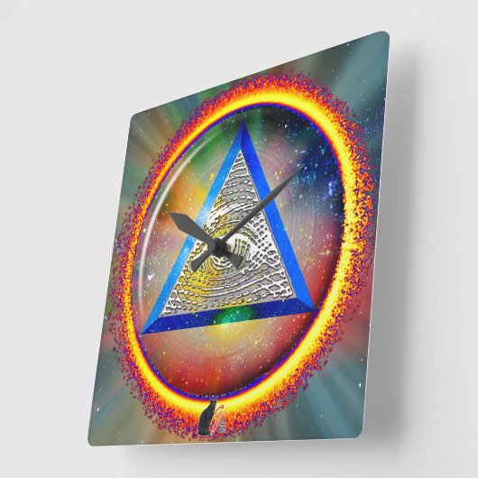 Lens van voorzienigheid wandklok (Hoek)