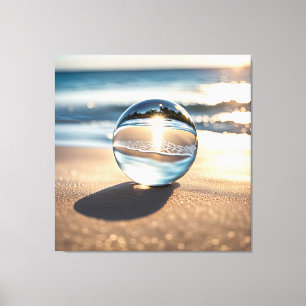 Lensbal op Ocean Beach Canvas Afdruk