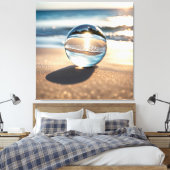 Lensbal op Ocean Beach Canvas Afdruk (Insitu (Slaapkamer))
