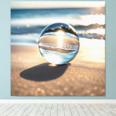 Lensbal op Ocean Beach Canvas Afdruk (Insitu (Houten vloer))