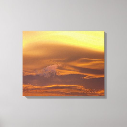 Lensvormige wolk bij zonsondergang canvas afdruk (Voorkant)