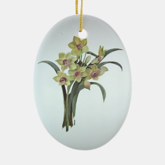 Lent Lily Keramisch Ornament (Achterkant)