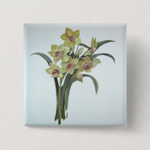Lent Lily Vierkante Button 5,1 Cm