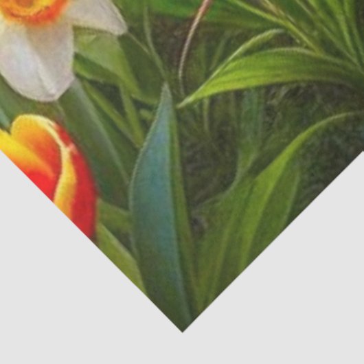 Lent Tulpen Narcissen Hyacint Bloemig Tissuepapier (Detail)