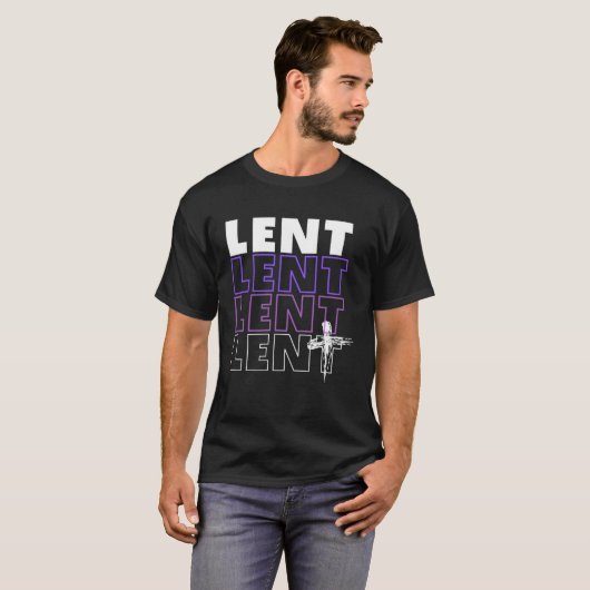 LENT Typography with ash cross T-shirt (Voorkant volledig)