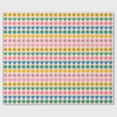 Lentaanstrepen Cute en Cheerful Floral Cadeaupapier (Vlak)