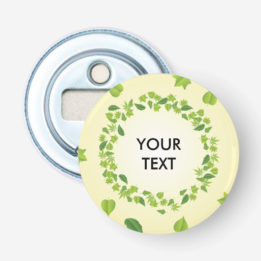 Lentbladeren Button Flesopener (Voorkant)