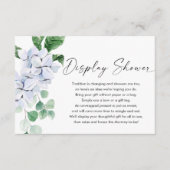 Lentblauwe florale groenerige douche informatiekaartje (Voorkant)