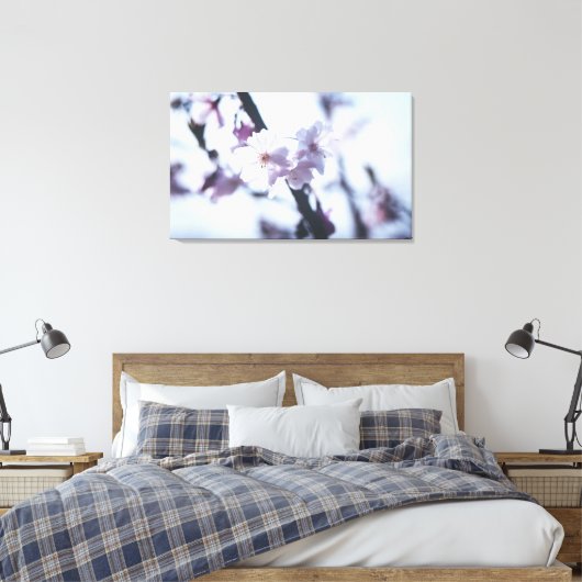 Lentbloeiende boom canvas afdruk (Insitu (Slaapkamer))