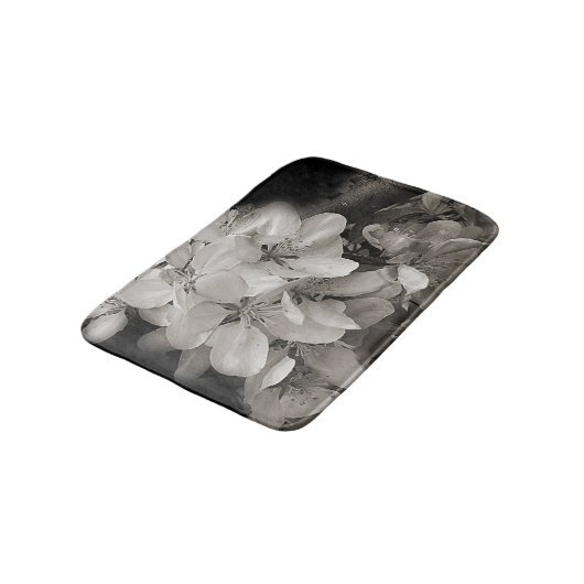 Lentbloem in zwart-wit badmat (Gekanteld)