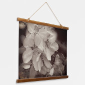 Lentbloem in zwart-wit hangend wandkleed (Gebogen)