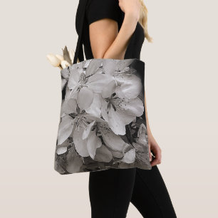 Lentbloem in zwart-wit tote bag