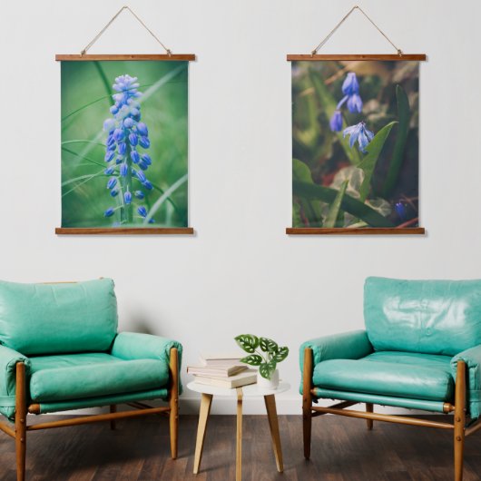Lentbloemen (Blauwe Hyacinth, Glory of the Snow) Hangend Wandkleed (Woonkamer)