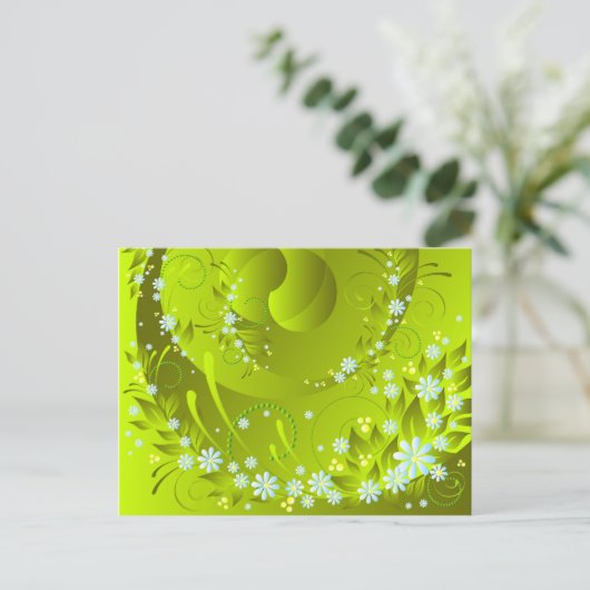 lentbloemen briefkaart (Staand voorkant)