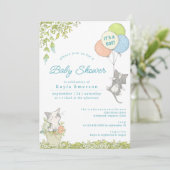 Lentbloemen | Cute Kittens Boy Baby shower Kaart (Staand voorkant)