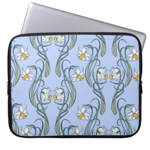Lentbloemen. Daffodilbloemen doorgesneden in een Laptop Sleeve