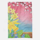 Lentbloemen - Daffodils, Willow, Violet Theedoek (Verticaal)