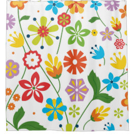 Lentbloemen Douchegordijn