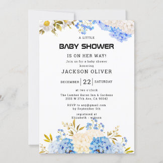Lentbloemen | Eenvoudig Baby shower meisjes Kaart