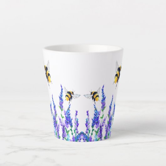 Lentbloemen en bijen die Mok vliegen - Schilderen (Voorkant)