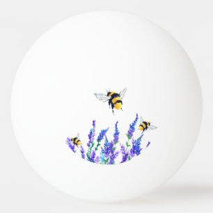 Lentbloemen en bijen die pingpongbal vliegen
