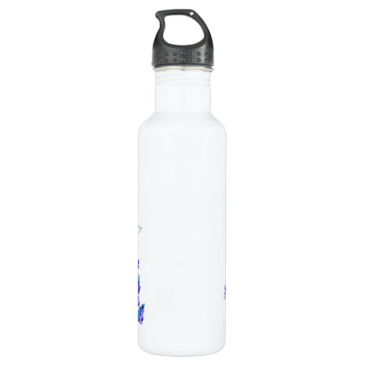 Lentbloemen en bijen die vliegen met waterflesje waterfles  (Achterkant)