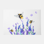 Lentbloemen en bijen vliegen - Tekening - Welkom Deurmat (Voorkant)