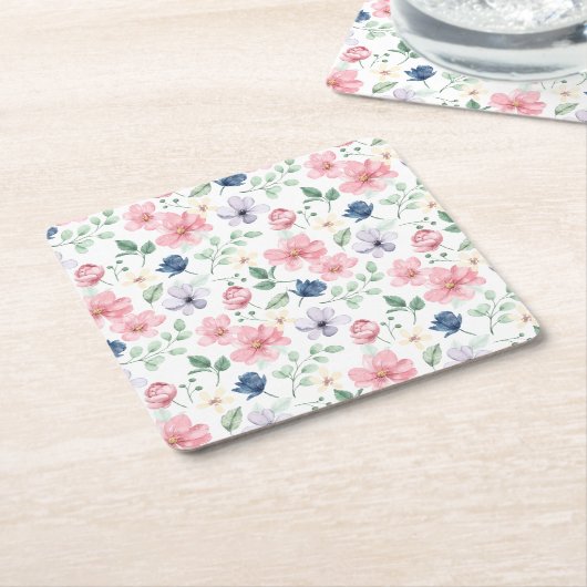 Lentbloemen en -bladeren kartonnen onderzetters (Schuin)