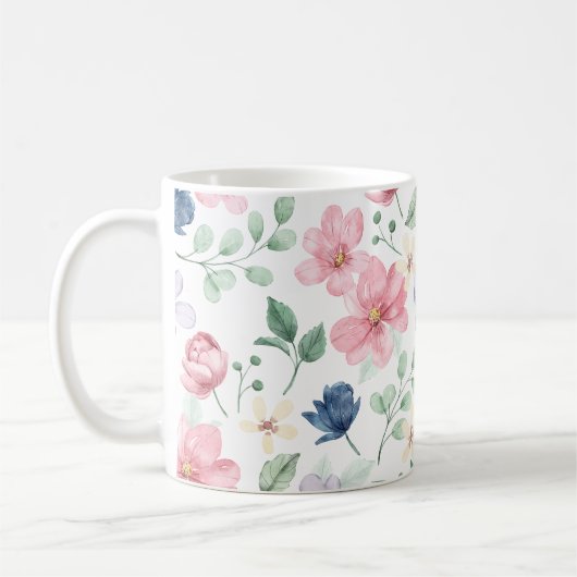 Lentbloemen en -bladeren koffiemok (Links)