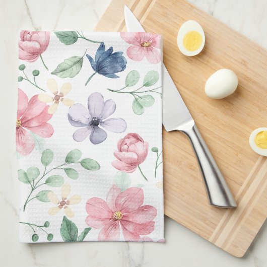 Lentbloemen en -bladeren theedoek (Quarter Fold)