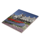 Lentbloemen en historisch spoorwegstation, tegeltje (Zijkant)