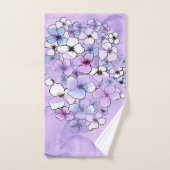 Lentbloemen en Paarse keukendoekjes Bad Handdoek (Handdoek)