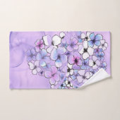 Lentbloemen en Paarse keukendoekjes Bad Handdoek (Handdoek)