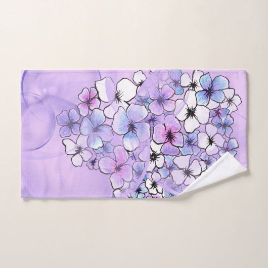 Lentbloemen en Paarse keukendoekjes Bad Handdoek (Handdoek)