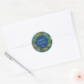 Lentbloemen en paaseieren, kleurrijk Wreater Ronde Sticker (Envelop)