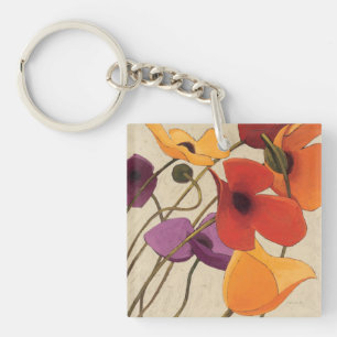 Lentbloemen en -stenen sleutelhanger