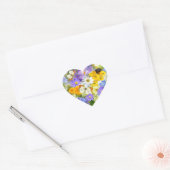  lentbloemen en vlinders hart sticker (Envelop)