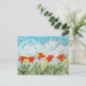 Lentbloemen en wolken briefkaart (Staand voorkant)