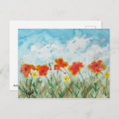Lentbloemen en wolken briefkaart (Voorkant / Achterkant)