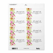Lentbloemen Etiket (Full Sheet)
