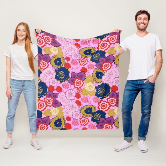 Lentbloemen Fleece Deken (In situ)