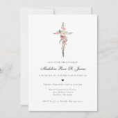 Lentbloemen | Floral Cross Baptisme Kaart (Voorkant)