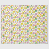 Lentbloemen geel easter floral tulip patroon cadeaupapier (Vlak)