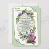 Lentbloemen in een Baby shower-uitnodiging voor ma Kaart (Voorkant)