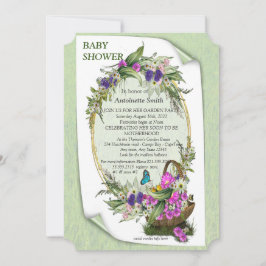 Lentbloemen in een Baby shower-uitnodiging voor ma Kaart