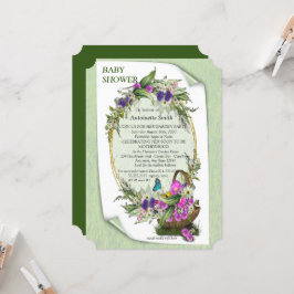 Lentbloemen in een Baby shower-uitnodiging voor ma Kaart