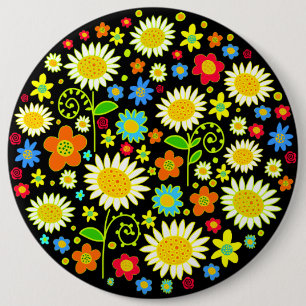 Lentbloemen - kolossaal ronde button 6,0 cm