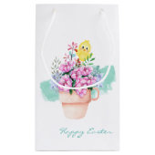 Lentbloemen met paasbakje met kleine cadeautas (Achterkant)