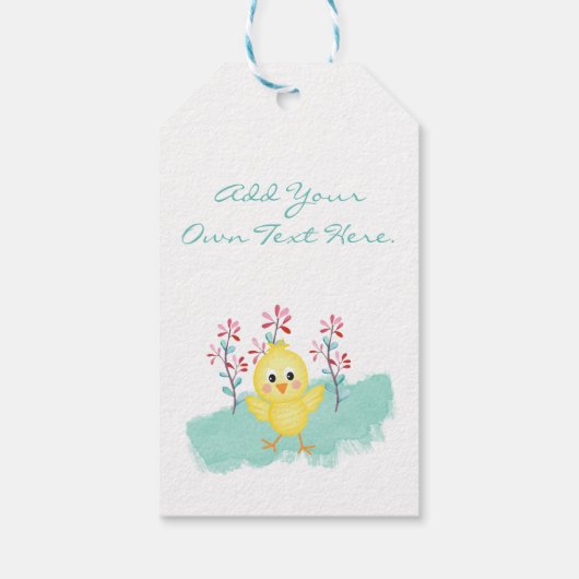 Lentbloemen met paasbaksteen cadeaulabel (Achterkant)